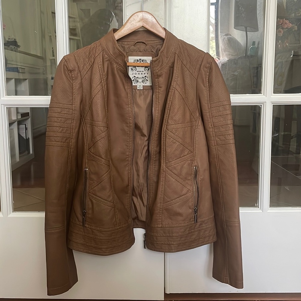 Made by Johnny faux leather jacket- M